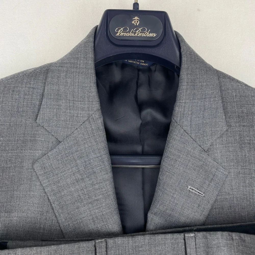 Brooks Brothers 1818 Regent Grey Wool 2 Piece Suit Mens 40 Long 33W 31L